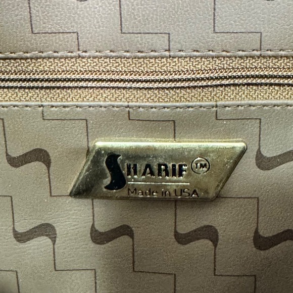 Vintage Sharif Leather Patchwork Shoulder Crossbody Bag Tan Animal Texture - Picture 7 of 7